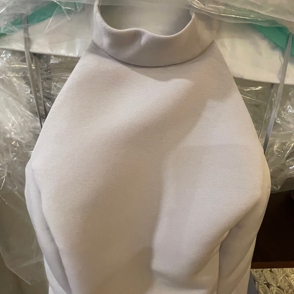 Amsale Austin Platinum Faille Bridesmaid Dress - Picture 3 of 6